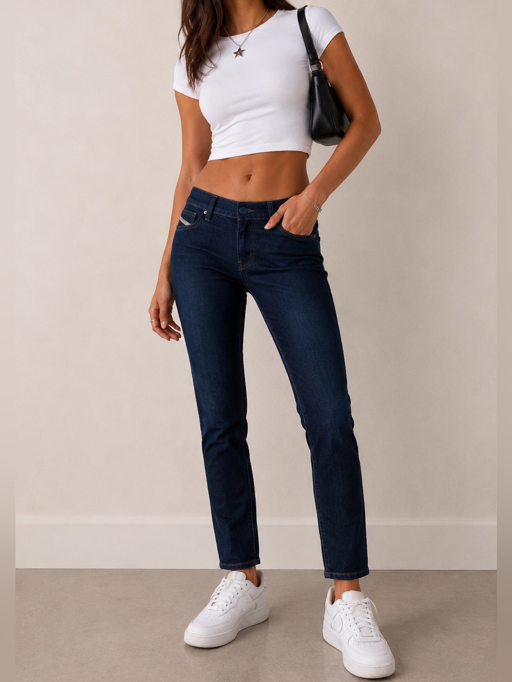 Y2K Diesel Dark Wash Slim Straight Jeans Size 29 Stretch Denim Coquette Girl